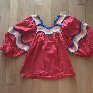 Corey Lynn Calter Puff Sleeve Top Size XS